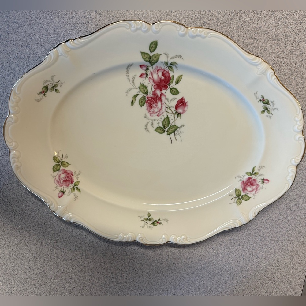 Rosenthal Courtship 15” Oval Serving Platter pompadour selb Germany